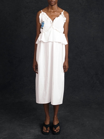 Ophelia Dress With Embroidery With Side Pockets - Usd