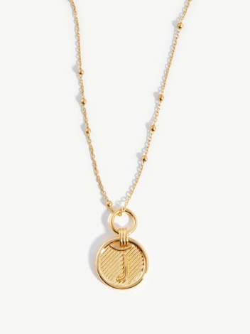 Initial Pendant Necklace - Initial J | 18ct Gold Plated Vermeil