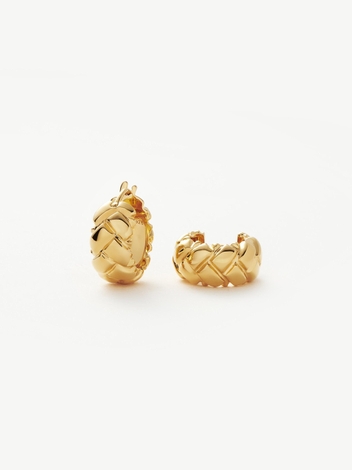 Lucy Williams Waffle Mini Hoop Earrings | 18ct Gold Plated Vermeil