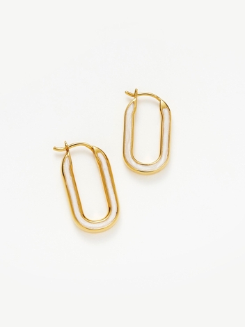 Enamel Haze Ovate Small Hoop Earrings