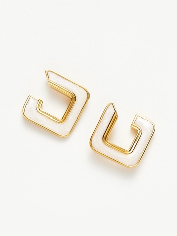 Enamel Haze Squared Open Stud Earrings