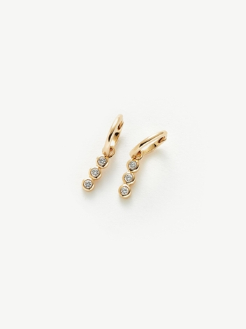 Fine Diamond Charm Hoop Earrings