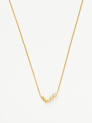 Articulated Reversible Beaded Stone Floating Necklace | 18ct Gold Plated Vermeil/Cubic Zirconia