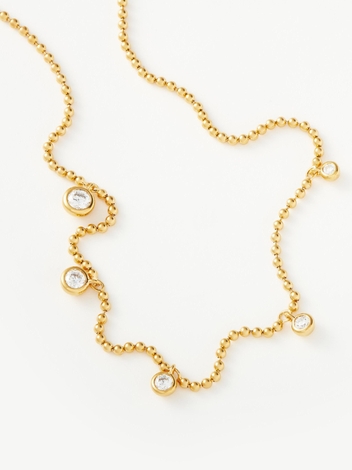 Stone Charm Drop Necklace | 18ct Gold Plated Vermeil/Cubic Zirconia