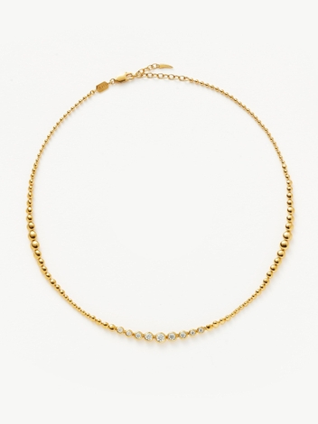 Articulated Reversible Beaded Stone Choker  | 18ct Gold Plated Vermeil/Cubic Zirconia