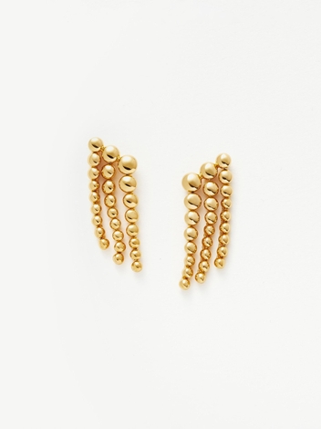 Articulated Beaded Waterfall Stud Earrings | 18ct Gold Plated Vermeil