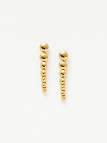 Articulated Beaded Drop Stud Earrings | 18ct Gold Plated Vermeil