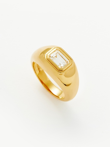 Stone Dome Statement Ring | 18ct Gold Plated Vermeil/Cubic Zirconia