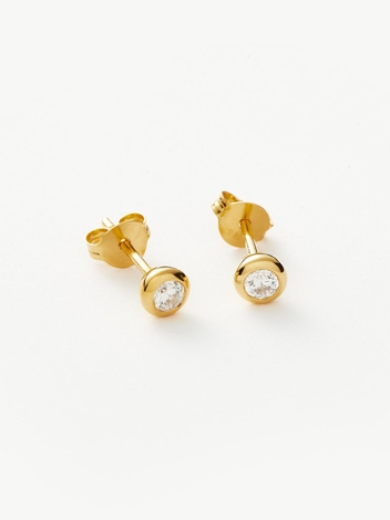Classic Stone Stud Earrings | 18ct Gold Plated Vermeil/Cubic Zirconia