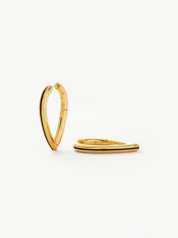 Enamel Byline Pear Hoop Earrings | 18ct Gold Plated