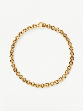 Enamel Byline Link Chunky Chain Choker | 18ct Gold Plated On Brass