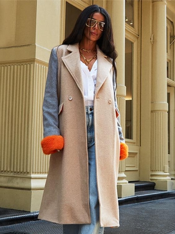 Camel Fur Cuff Petra Coat