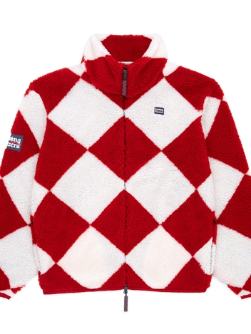 Checkerboard Deep-Pile Sherpa Fleece