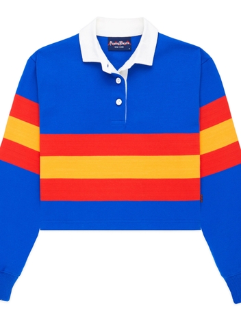 70s Stripe Cropped Rugby