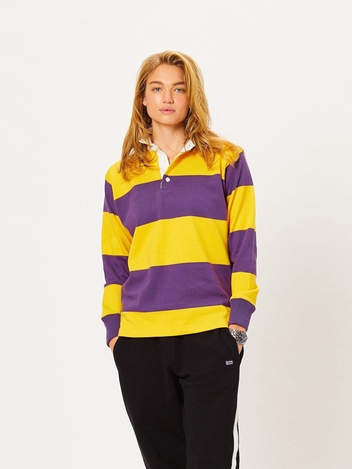 Horizontal Stripe Gold Purple Rugby