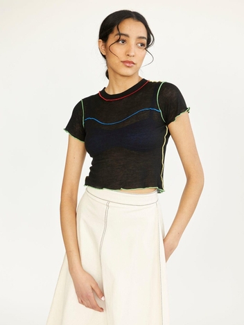 Black & Multicolour Gigi Baby Tee