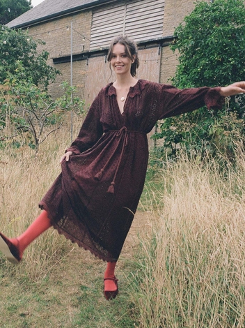 PERSEPHONE DRESS -- ANTIQUE WALNUT