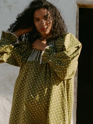 BEATRICE DRESS -- CYPRESS CALICO