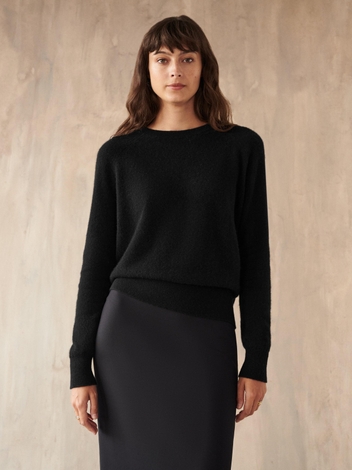 Cashmere Rib Trim Sweatshirt