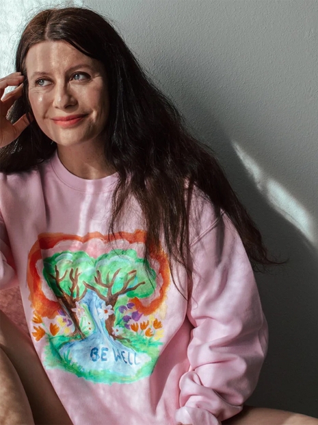 Be Well Sweatshirt - pink / white / dark heather