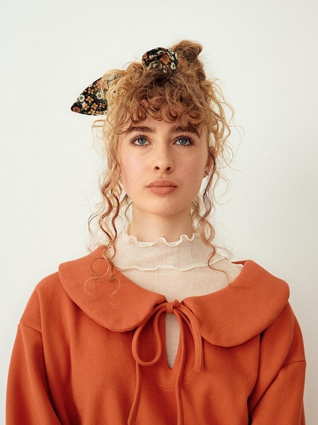 Twee Crop Sweater Orange Fleece