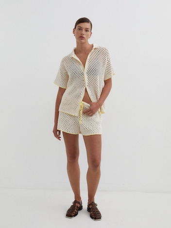 Connie Knit Shirt in Cream