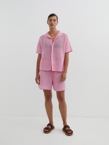 Connie Knit Shirt in Pink