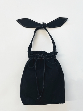 Bunny Tote Bag Black Twill