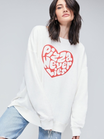 I Heart Pizza Roadtrip Sweatshirt | Vanilla
