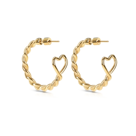 Braided Heart Hoops