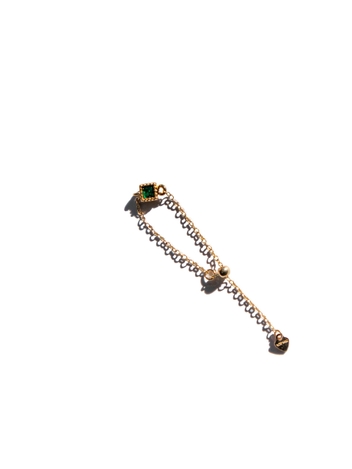 Harper — Skinny gold chain zircon ring
