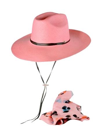 Long Brim Texas Hat with Leather Band and Handkerchief