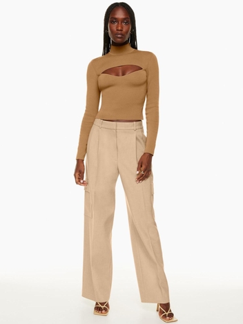 Abbott Sculpt Knit Longsleeve (Rib-Knit Cutout Top