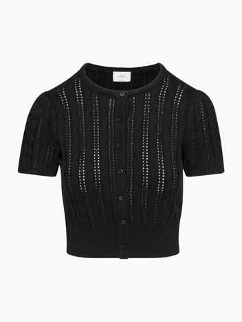 Fey Cardigan (Merino Wool And Cotton Short-Sleeve 