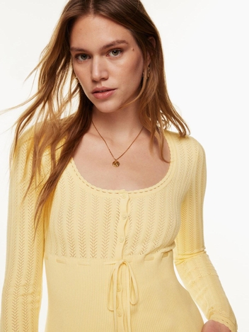 Precious Sweater (Scoop-Neck Tie-Front Cardigan)