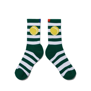 The Mens Tennis Rugby Sock - Green/White