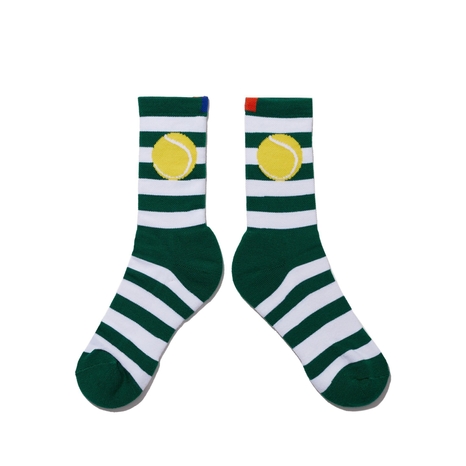 The Mens Tennis Rugby Sock - Green/White