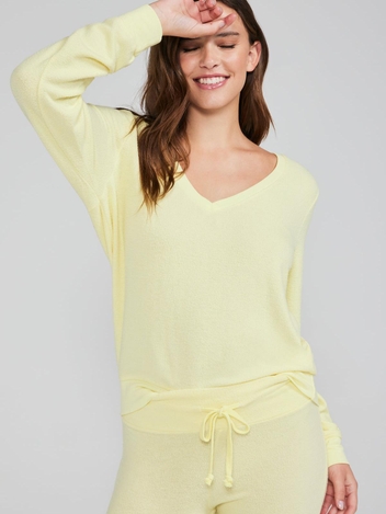 Baggy Beach Jumper Deep V | Limoncello