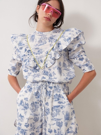 Bailey Shorts Blue Toile De Jouy