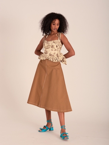 Winnie Skirt Toffee Brown Twill