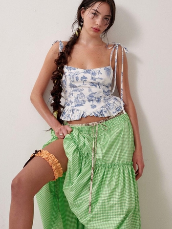Candy Corset Blue Toile De Jouy