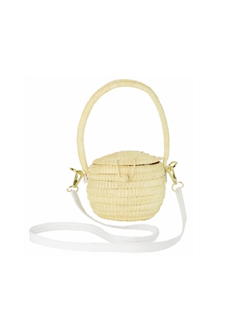Round Crossbody Canasta With Leather Handle