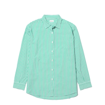 The Hutton Oversized Shirt - Green/White