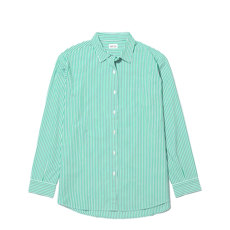 The Hutton Oversized Shirt - Green/White
