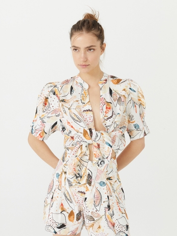 Athina Linen Shirt - Day Forest