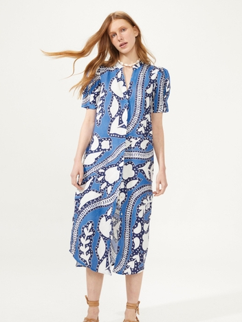 Athina Midi Linen Dress - Mykonos