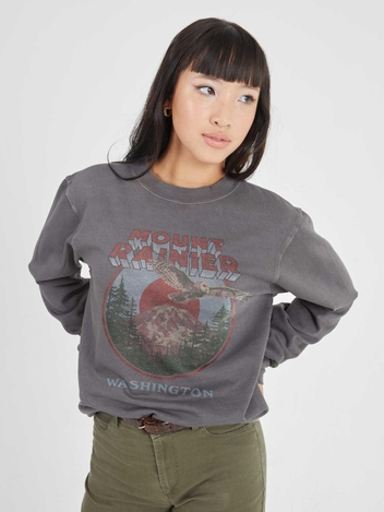 Mt. Rainier Tour Black Pullover Sweatshirt