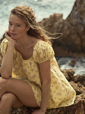 JULIE DRESS -- SUNSHINE BOUTON DE ROSE