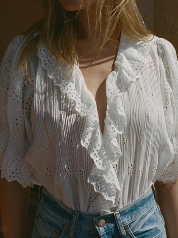 HENRI TOP -- SALT EYELET
