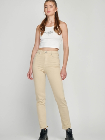 Harley  P/ Khaki Clean Mom Jean